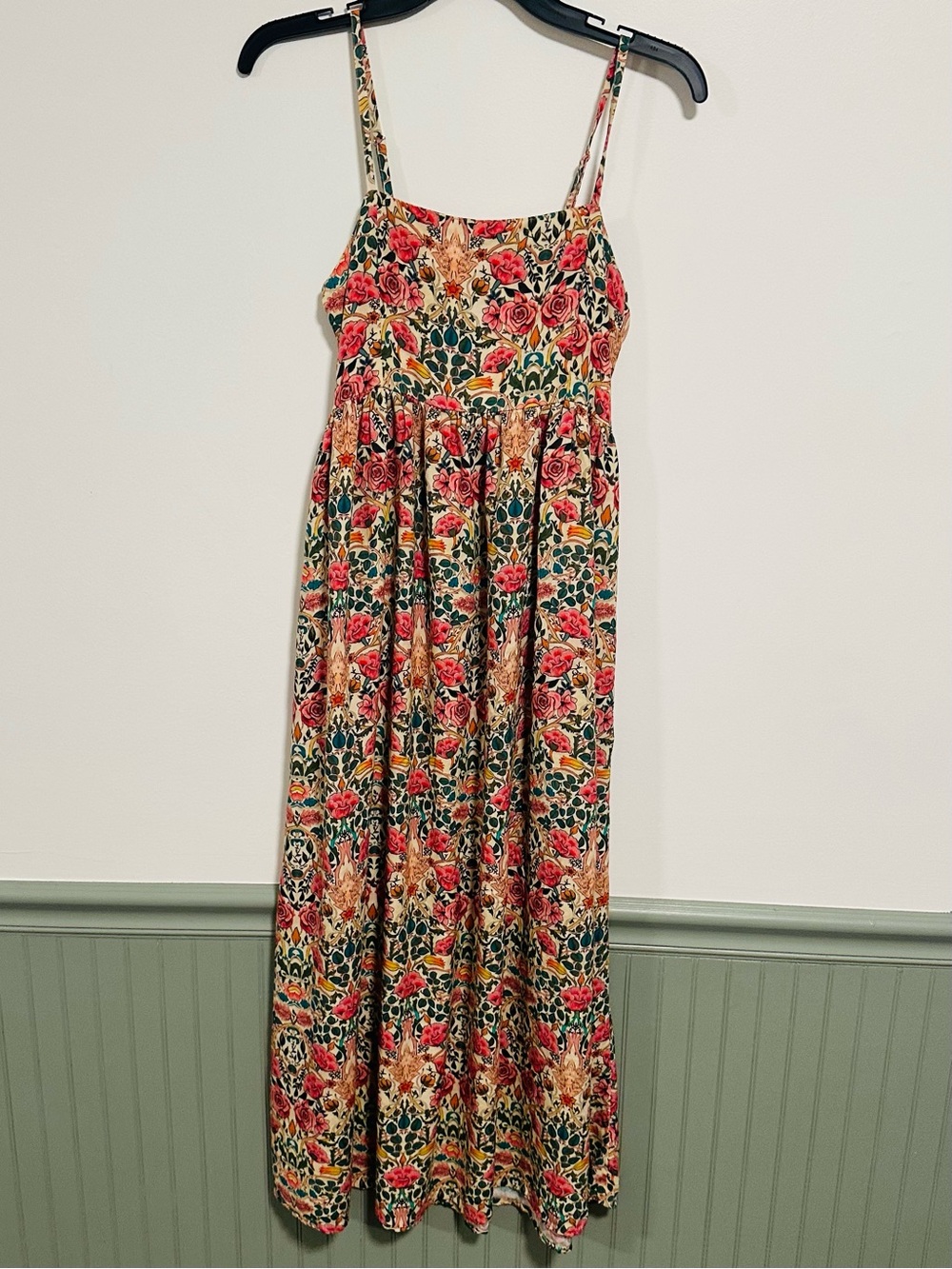 NATURAL LIFE Floral Maxi Dress in Pink and Green